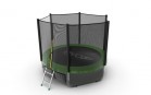 Батут EVO Jump External 8ft + Lower net с внешней сеткой и лестницей + нижняя сеть (зеленый)   - Спортивный интернет магазин товары для бассейна