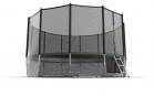 Батут EVO Jump External 16ft + Lower net с внешней сеткой и лестницей + нижняя сеть (зеленый)   - Спортивный интернет магазин товары для бассейна