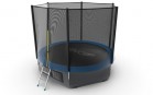 Батут EVO Jump External 10ft + Lower net с внешней сеткой и лестницей + нижняя сеть (синий)  - Спортивный интернет магазин товары для бассейна