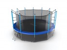 Батут EVO Jump Internal 16ft + Lower net с внутренней сеткой и лестницей + нижняя сеть (синий)  - Спортивный интернет магазин товары для бассейна