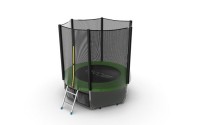 Батут EVO Jump External 6ft + Lower net с внешней сеткой и лестницей + нижняя сеть (зеленый)   - Спортивный интернет магазин товары для бассейна
