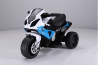 Детский электромотоцикл BMW S1000RR JT5188 синий (кожа)  - Спортивный интернет магазин товары для бассейна